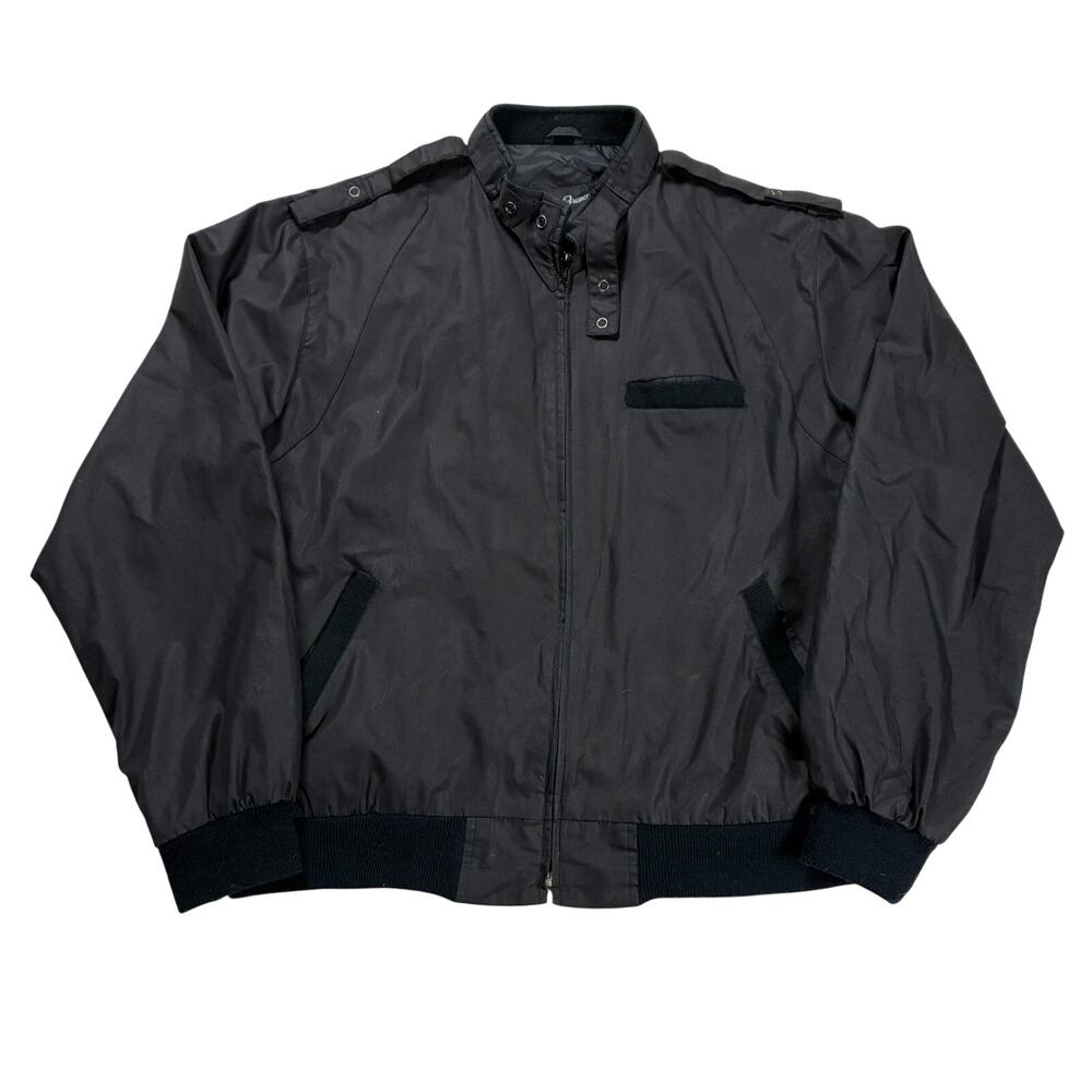 René de France Vintage Bomber Jacket Mens XL Dark Gray Full Zip Lightweight 80s